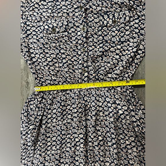 Angie 3/4 Sleeve Neutral Floral Dress w Pockets - Picture 11 of 11
